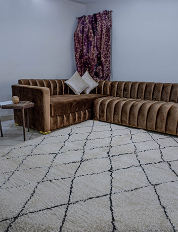Natural Wool White Moroccan Rug - Handmade Artisan Craftsmanship