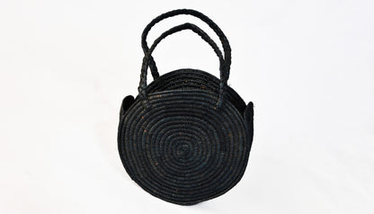Luxurious Handmade Moroccan Raffia Black Bag For Women