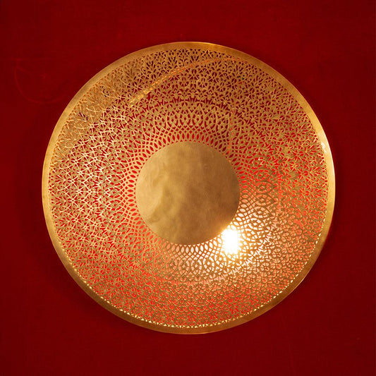 Golden Copper Handmade Moroccan Brass Wall-Art Decor sconce - Jungle Promo