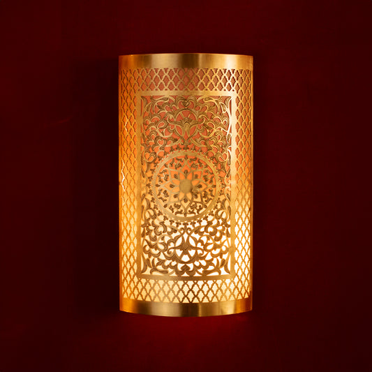 Moorish Glow: Cylindrical Moroccan Lamp - Jungle Promo