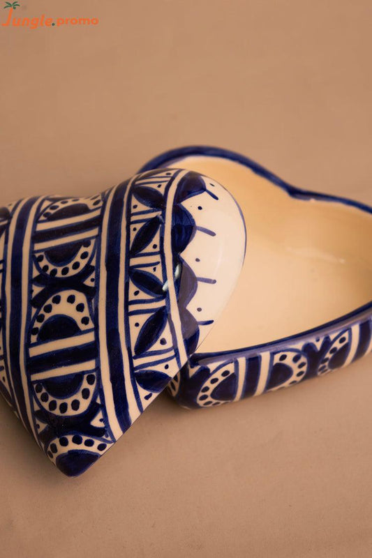 Medium Moroccan Handmade Traditional Heart Shape Ring Box - Earing Box - Jungle Promo